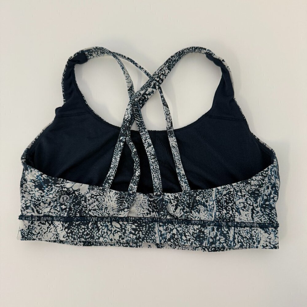 Lululemon Navy Blue, Teal, & White Free To Be Serene Sports Bra - Picture 2 of 2